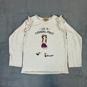 Wrangler Cowgirl Graphic Long Sleeve Shirt Child’s Medium Western Ranch Top